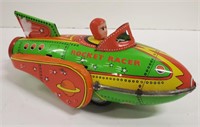 Vintage Rocket Racer tin toy, 7 3/4" L