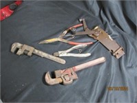 Vintage Monkey Pipe Wrench Tool Lot
