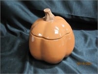 Ceramic Vintage Pumpkin Canister W/ Lid