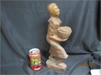 Handcrafted African Folk Art Wooden Statue
