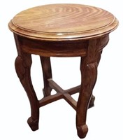 Wood End Table for Living Room Solid Wood Round