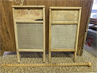(2) Vintage Washboard w Glass- Needs Cleaning/As