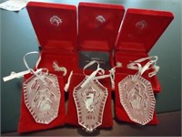 3 Waterford Crystal Ornaments 1987, 84, 94