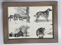 Framed, Signed Etching, R. Lachance, 1982