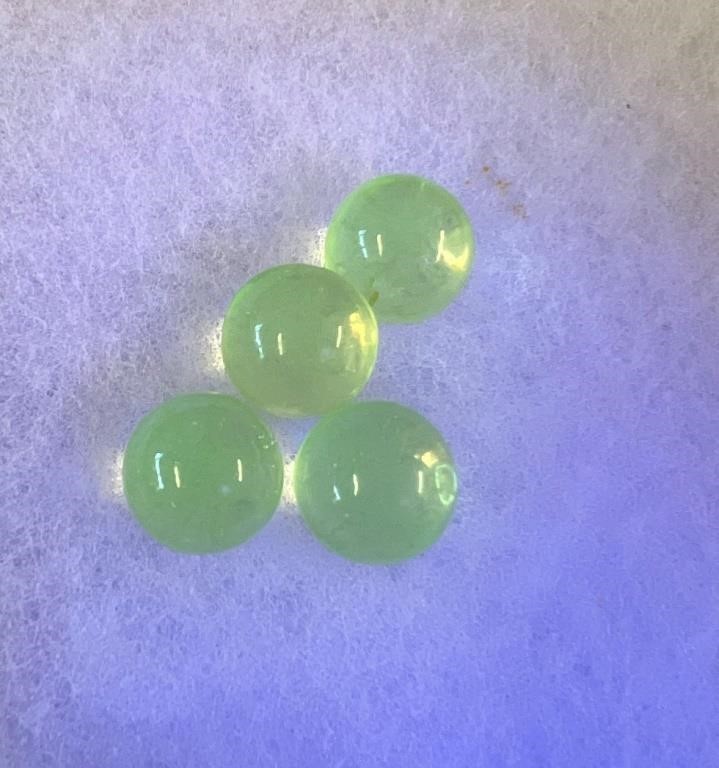 4 Uranium Glass Marbles