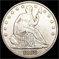 1888 Seated Liberty Half Dollar NEARLY