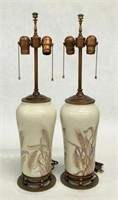Pr. of Artist-Signed Rookwood Pottery Lamps.