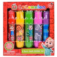 Cocomelon 5pk Jumbo Chalk w/ Chalk Holders NEW