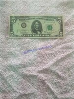 5- dollar bill.  1963 A series.