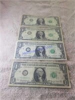 4- one dollar 1963 and 1963 a "star" bills