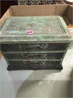 ASIAN JEWELRY BOX WITH CONTENTS