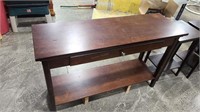 HALL TABLE 48" X 16" X 31" AND 2 SIDE TABLES
