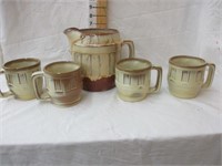 Frankoma Pitcher & Mugs set