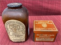 Tobacco scotch & Rappee Snuff jar, box of