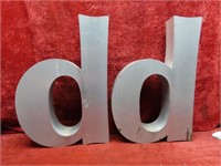 (2)16" Letter "dd" Aluminum sign letter.