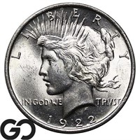 1922 Peace Dollar, Near Gem BU++ Lustrous Blazer