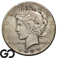 1934-S Peace Silver Dollar, Scarce Key Date