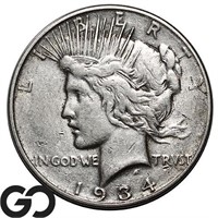 1923 Peace Silver Dollar, VF++ Better Date
