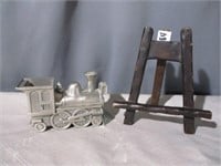train coin bank and display stand