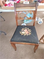 EMBROIDERED PAD SEAT SIDE CHAIR