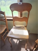 WOOD CANE SEAT DINING CHAIR - LIGHT WOOD