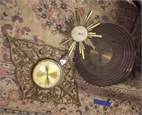 Trio of Mid-Century Wall Clocks