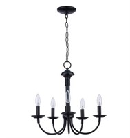 TransGlobe Black 5 candelabra base chandelier