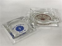 Pair of vintage glass ashtrays