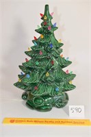 Vintage Ceramic Christmas Tree w/Base that Lights