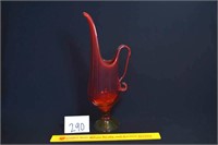 Red Swung Glass Vase