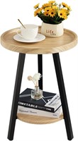 Hadulcet Accent Table  Round  Wood & Metal