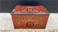 Great West Cut Plug Tobacco Tin