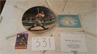 BABE RUTH PLATE W/CERTIFICATE OF AUTHENTICITY