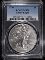 2020 AMERICAN SILVER EAGLE PCGS MS70