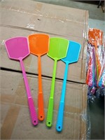 4 pk. multi - color large head fly swatters
