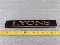 Wood Lyons Sign (12" x 2")