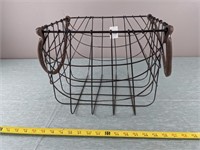 Leather Handle Metal Basket (10" x 14")