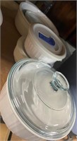 White Pyrex bowls and lids lot