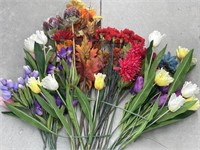 large bag of artificial flowers