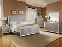 Cosette Traditional Silver Grey King Bedroom Set