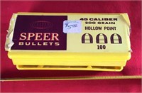 Speer Bullets  .45 Cal 200 Grain  Approx. 50