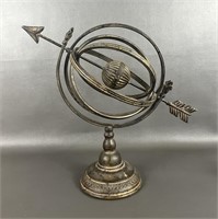 Decorative Metal Armillary Rotating Globe on Stand