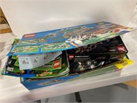 BOX FULL OF LEGO PIECES & BOOKLETS OF ALL KINDS