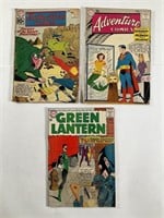 DC 3 Issue Worn Various Lot Adv. Comics Green L+