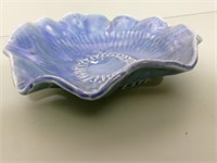 Handmade Navy Blue wavey edge Bowl Stoneware