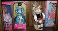 4 BARBIE DOLLS AND A PRECIOUS MOMENTS FRILLS AND