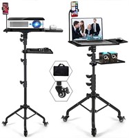 Projector Tripod Stand with Wheels Adjustable Heig