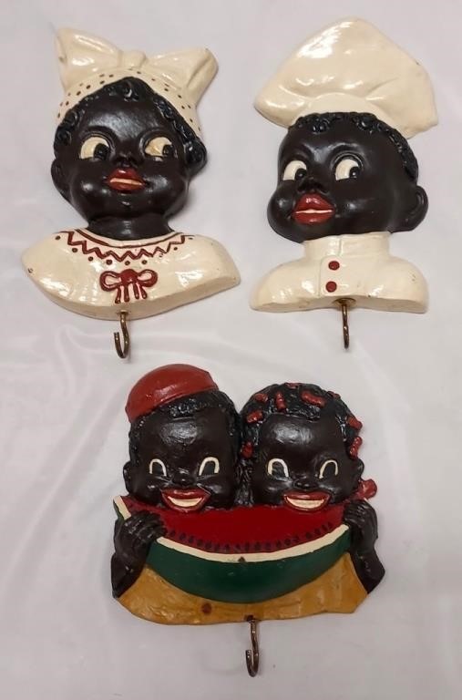 Three Black Americana Key or Hot Pad Holders