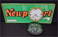 Clock Lot. Newport & Quartz Billiards NOT WORKING