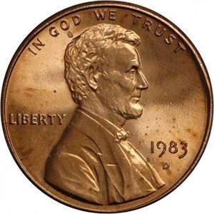 1 cent, 1983 Lincoln Cent